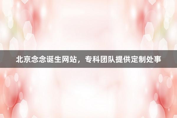 北京念念诞生网站，专科团队提供定制处事